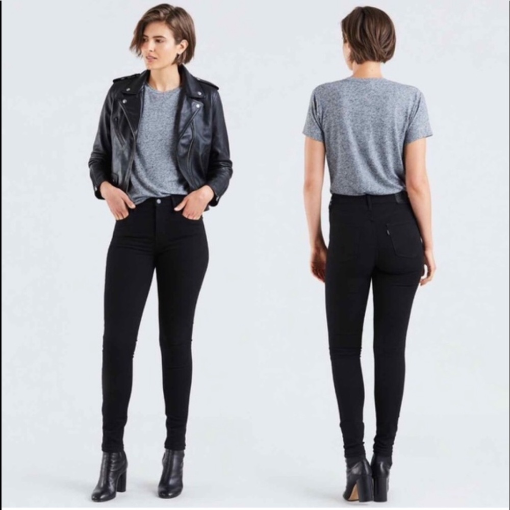Levi's Black Premium Quality 721 High Rise Skinny Jeans